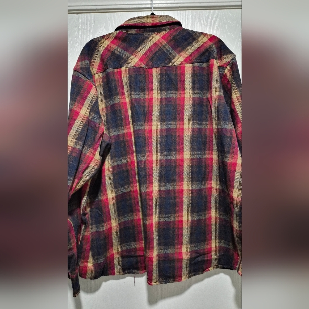 Ariat Mens Hardy Retro Fit Plaid Snap Front Closure Long Sleeve Shirt Size 2XL - Picture 9 of 10